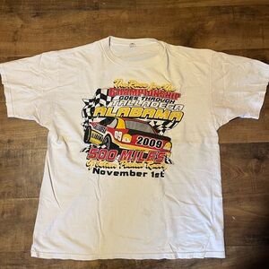 Vintage Y2K 2009 White Talladega Memorabilia 500 Miles Graphic XL T-Shirt
